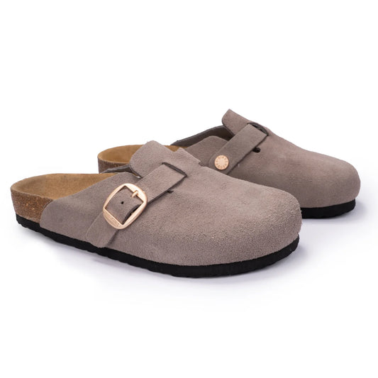 Birkenstock Boston Suede Classic Clogs (Grey)