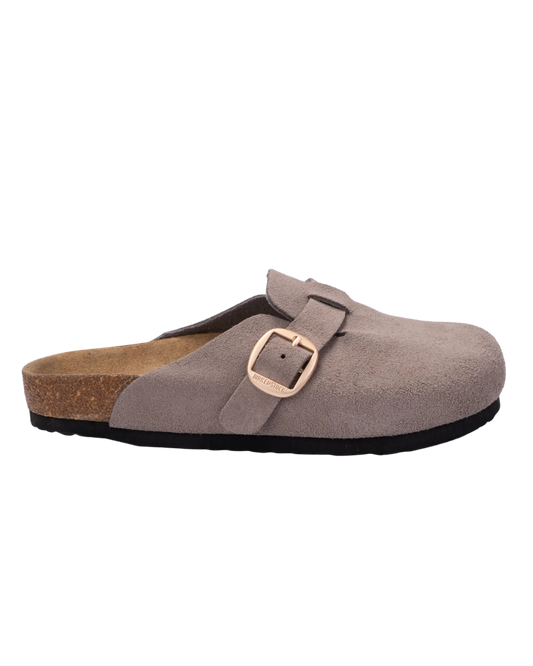 Birkenstock Boston Suede Classic Clogs (Grey)