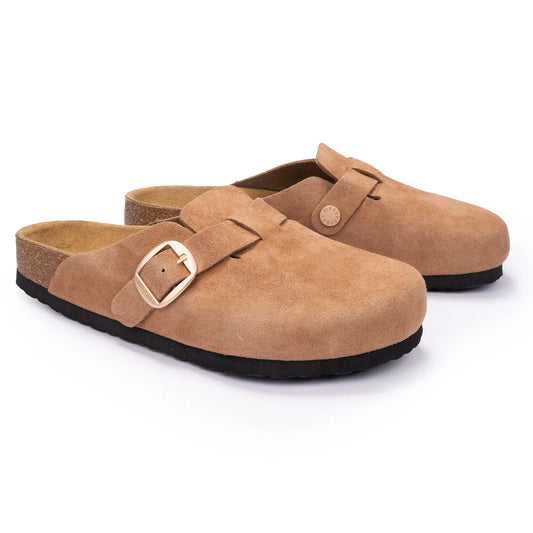Birkenstock Boston Suede Classic Clogs (Brown)