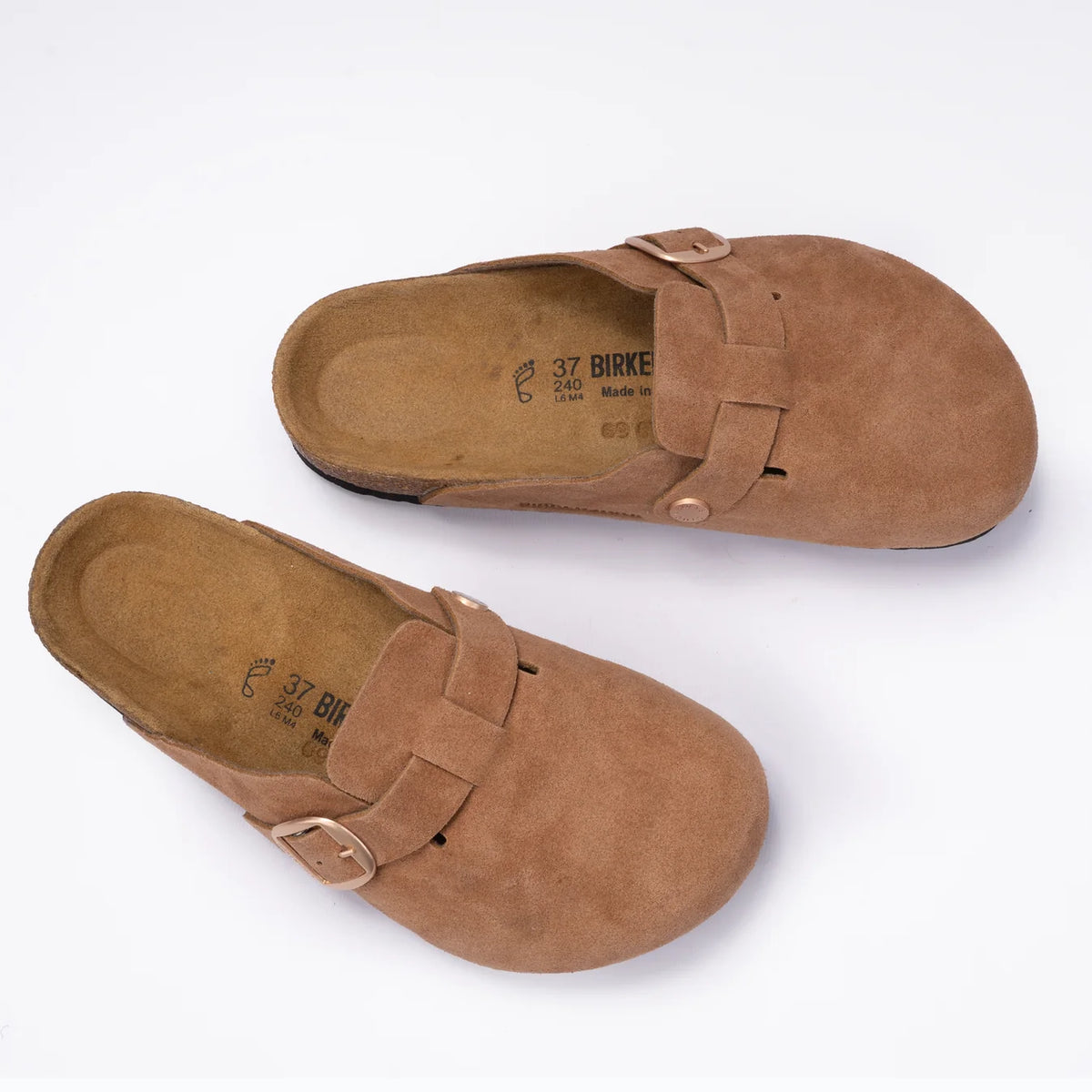 Birkenstock Boston Suede Classic Clogs (Brown)