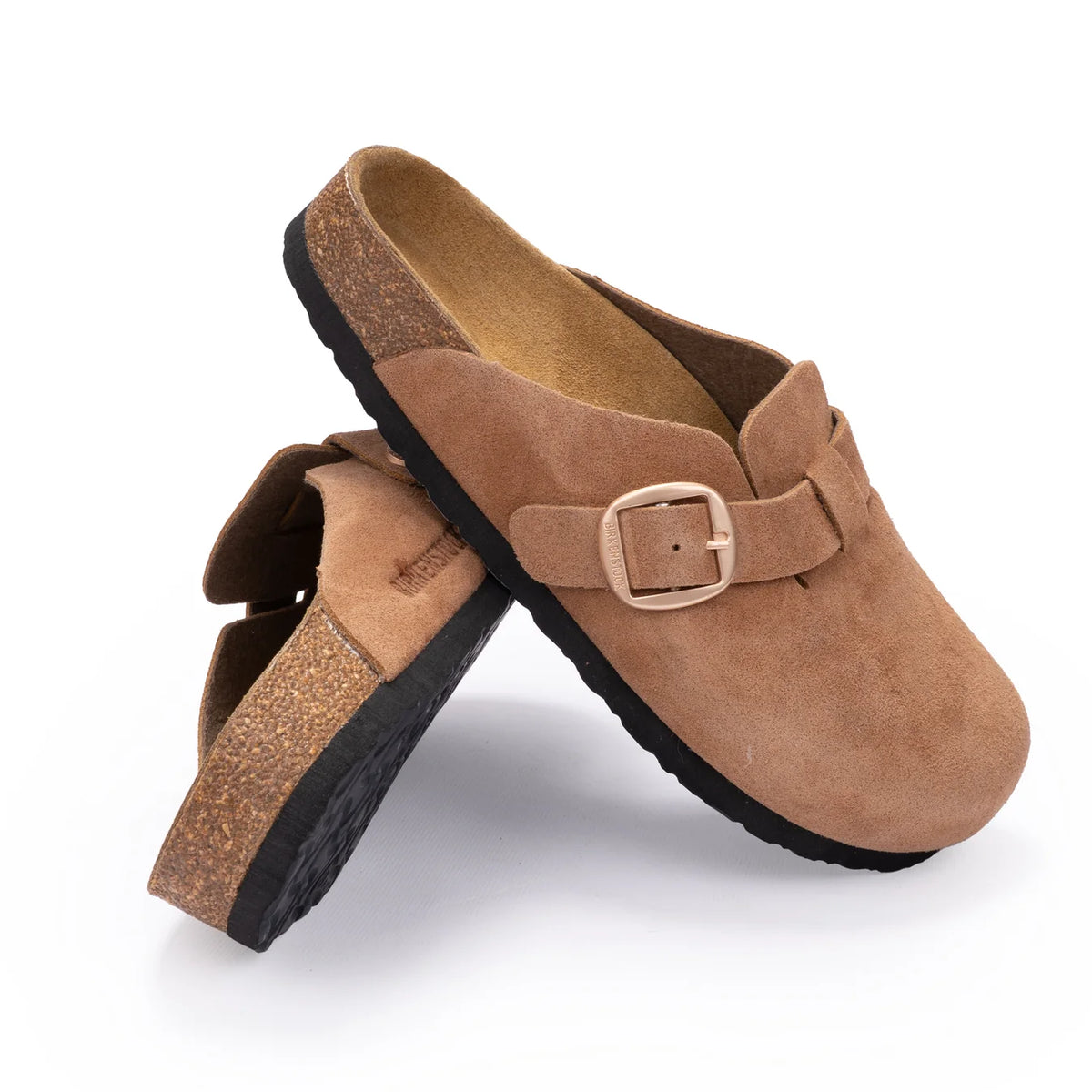 Birkenstock Boston Suede Classic Clogs (Brown)